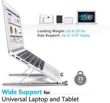 Load image into Gallery viewer, Ergonomic Laptop Stand - Adjustable Foldable Premium Aluminium Stand for upto 17 Inch Laptop