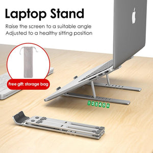 Ergonomic Laptop Stand - Adjustable Foldable Premium Aluminium Stand for upto 17 Inch Laptop