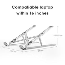 Load image into Gallery viewer, Ergonomic Laptop Stand - Adjustable Foldable Premium Aluminium Stand for upto 17 Inch Laptop
